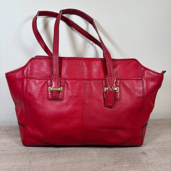 Vtg Coach Taylor Red Leather Purse - Picture 2 of 16
